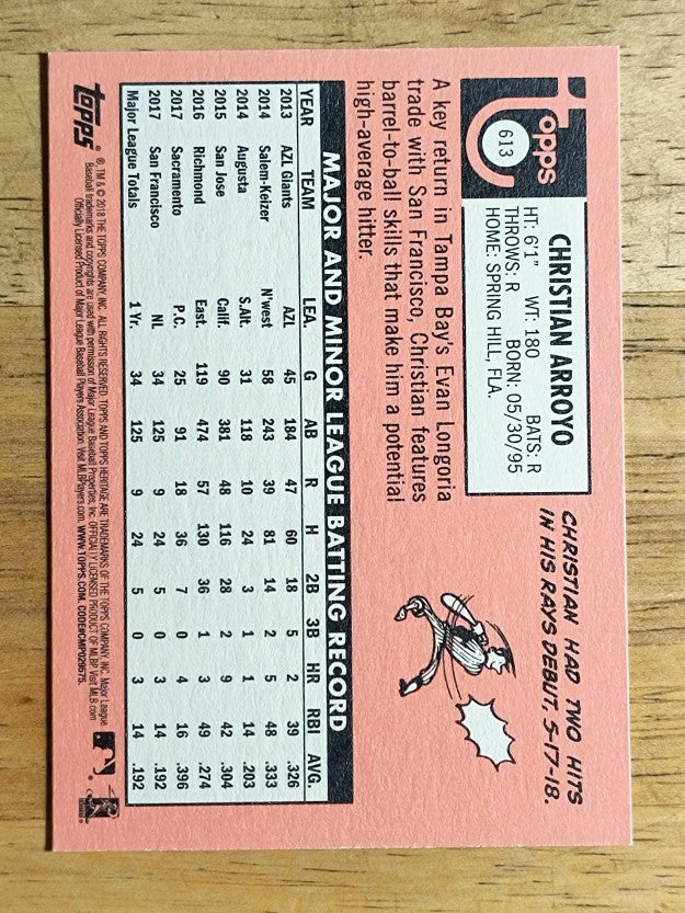 2018 Topps Heritage #613 Christian Arroyo
