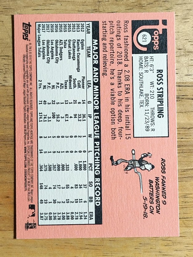 2018 Topps Heritage #621 Ross Stripling