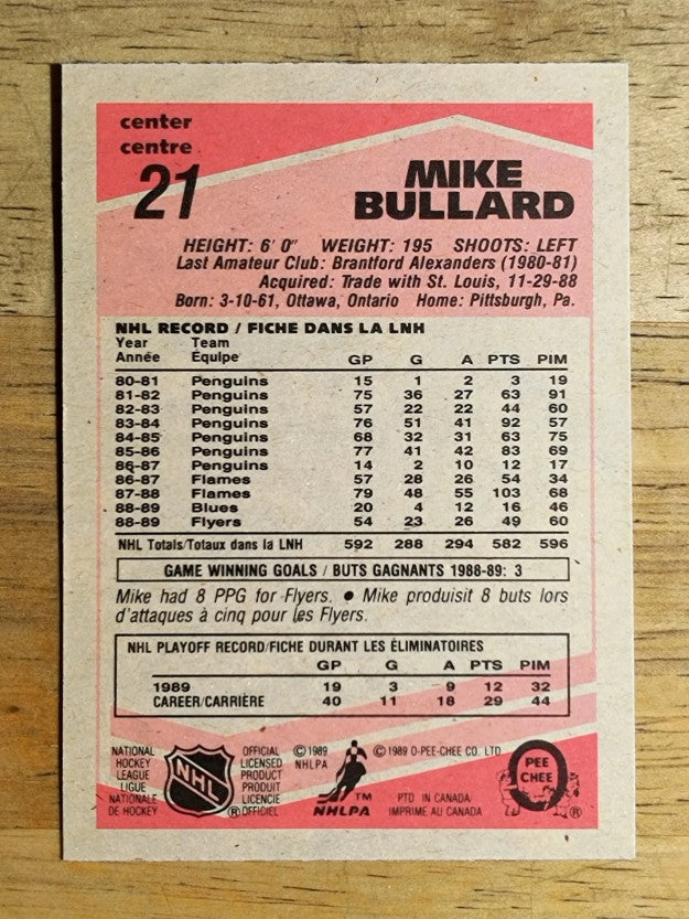 1989-90 O-Pee-Chee #21 Mike Bullard