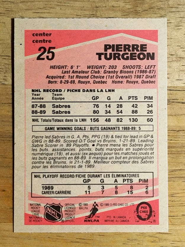 1989-90 O-Pee-Chee #25 Pierre Turgeon