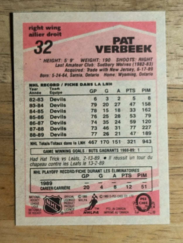 1989-90 O-Pee-Chee #32 Pat Verbeek