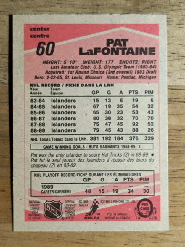 1989-90 O-Pee-Chee #60 Pat LaFontaine