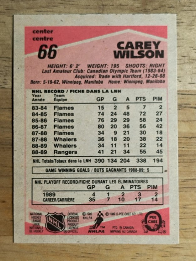 1989-90 O-Pee-Chee #66 Carey Wilson