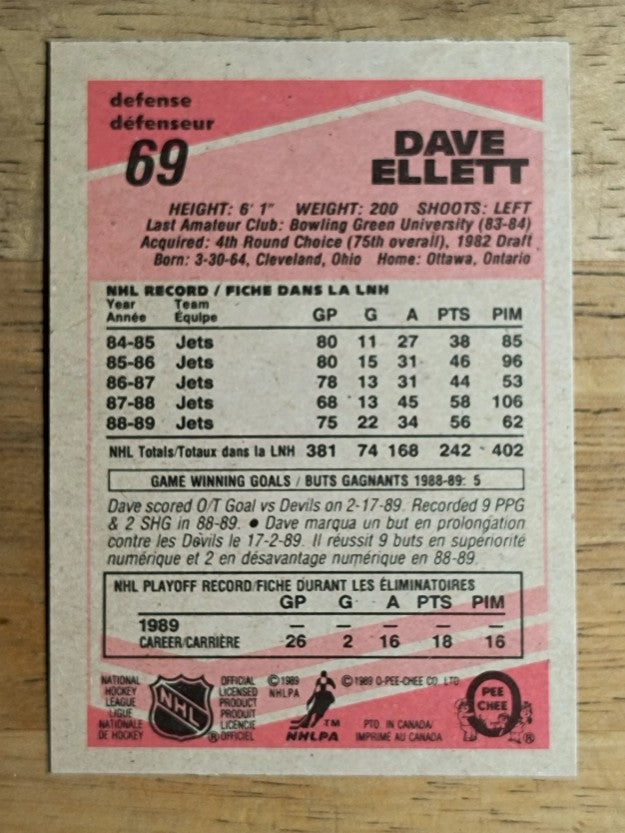 1989-90 O-Pee-Chee #69 Dave Ellett