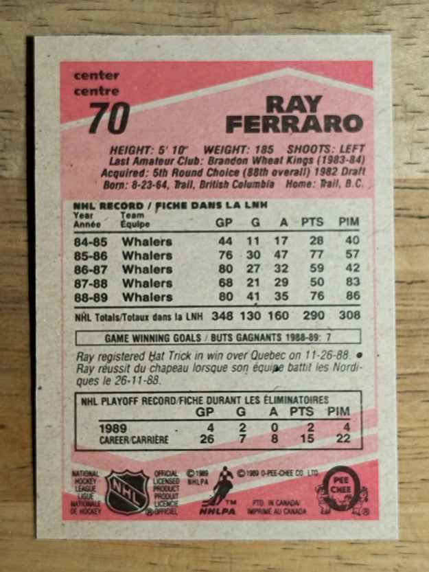 1989-90 O-Pee-Chee #70 Ray Ferraro