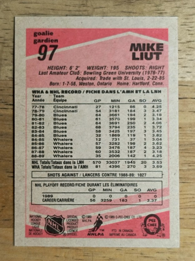 1989-90 O-Pee-Chee #97 Mike Liut