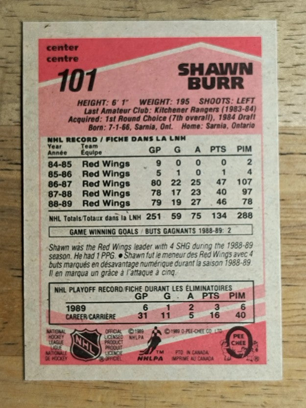 1989-90 O-Pee-Chee #101 Shawn Burr