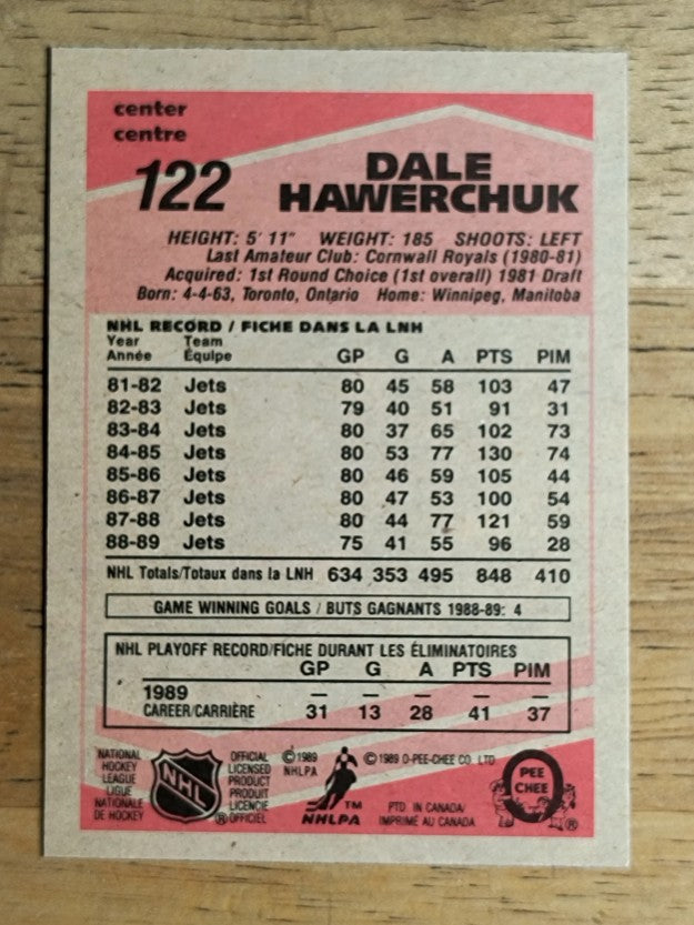 1989-90 O-Pee-Chee #122 Dale Hawerchuk