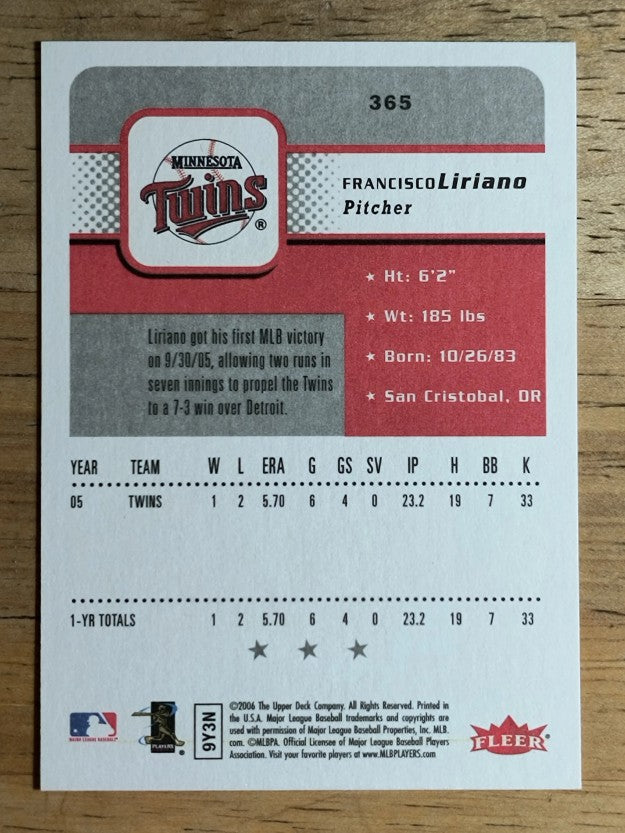 2006 Fleer #365 Francisco Liriano