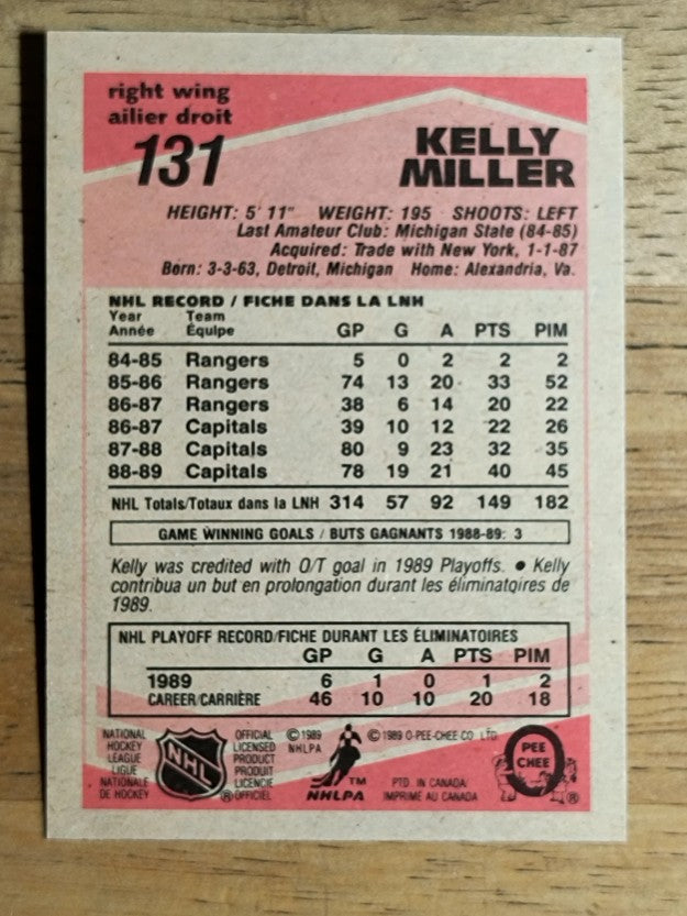 1989-90 O-Pee-Chee #131 Kelly Miller