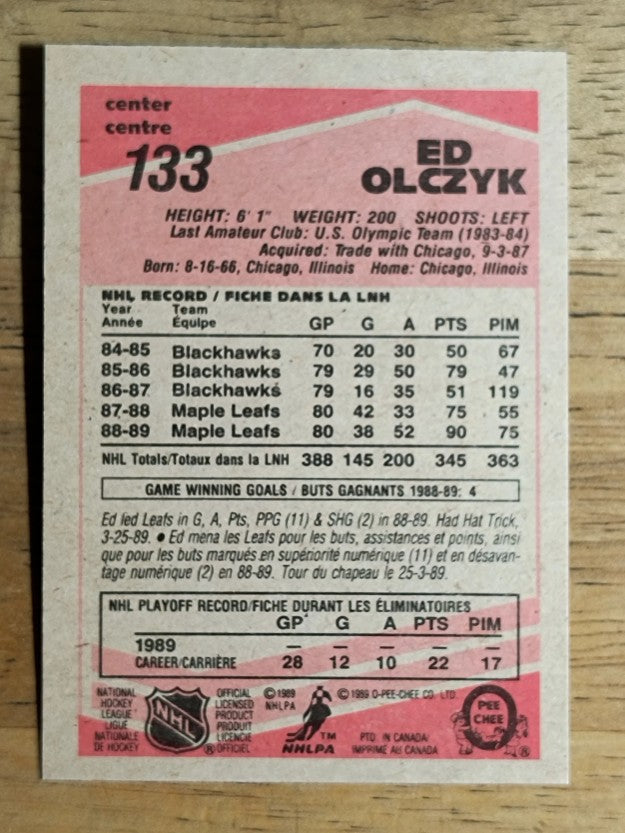 1989-90 O-Pee-Chee #133 Ed Olczyk