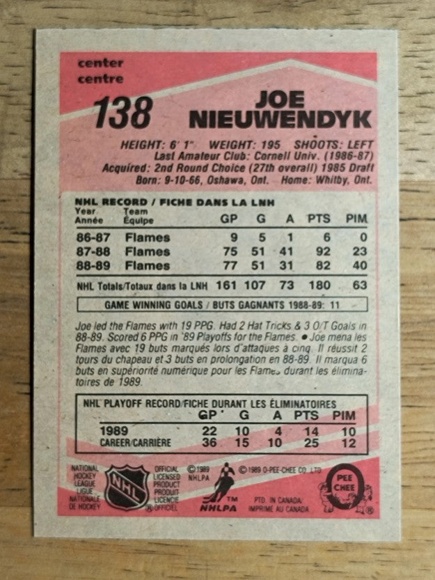 1989-90 O-Pee-Chee #138 Joe Nieuwendyk
