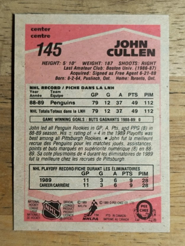 1989-90 O-Pee-Chee #145 John Cullen RC