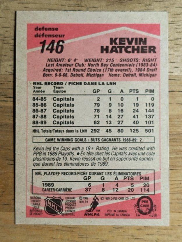 1989-90 O-Pee-Chee #146 Kevin Hatcher