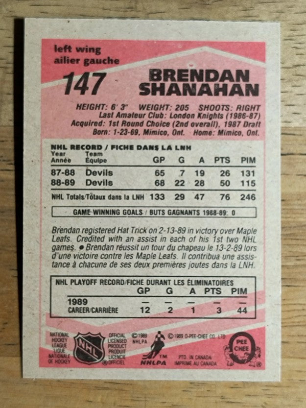 1989-90 O-Pee-Chee #147 Brendan Shanahan