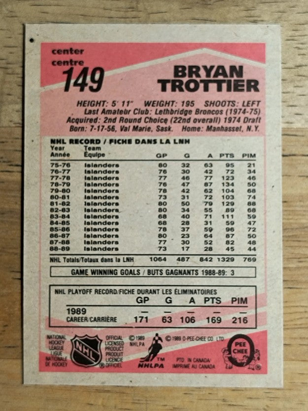 1989-90 O-Pee-Chee #149 Bryan Trottier