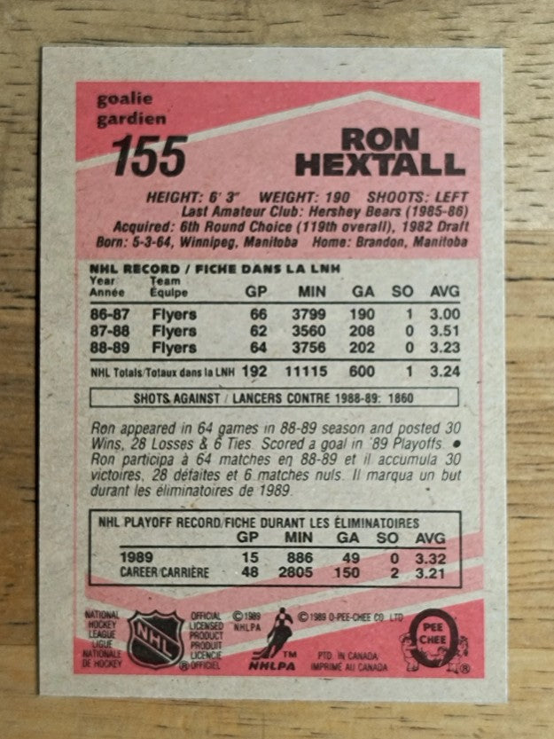 1989-90 O-Pee-Chee #155 Ron Hextall