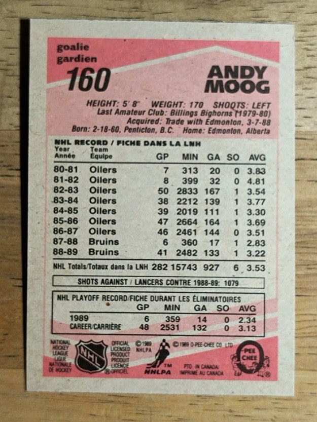 1989-90 O-Pee-Chee #160 Andy Moog