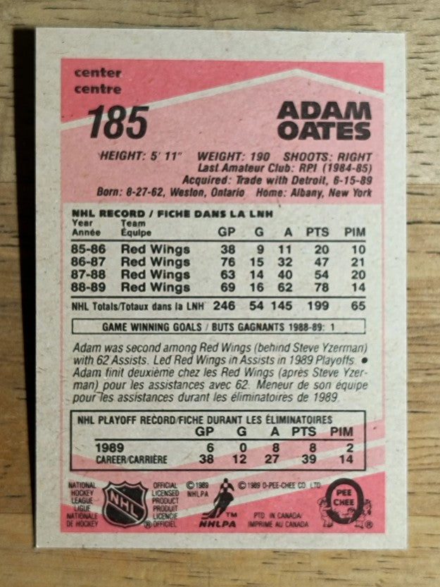 1989-90 O-Pee-Chee #185 Adam Oates