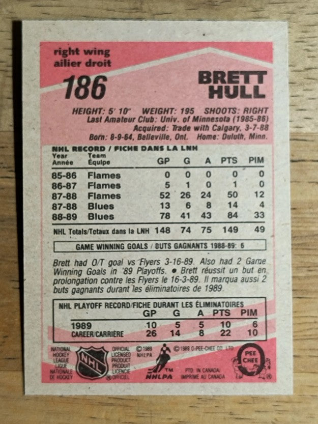 1989-90 O-Pee-Chee #186 Brett Hull