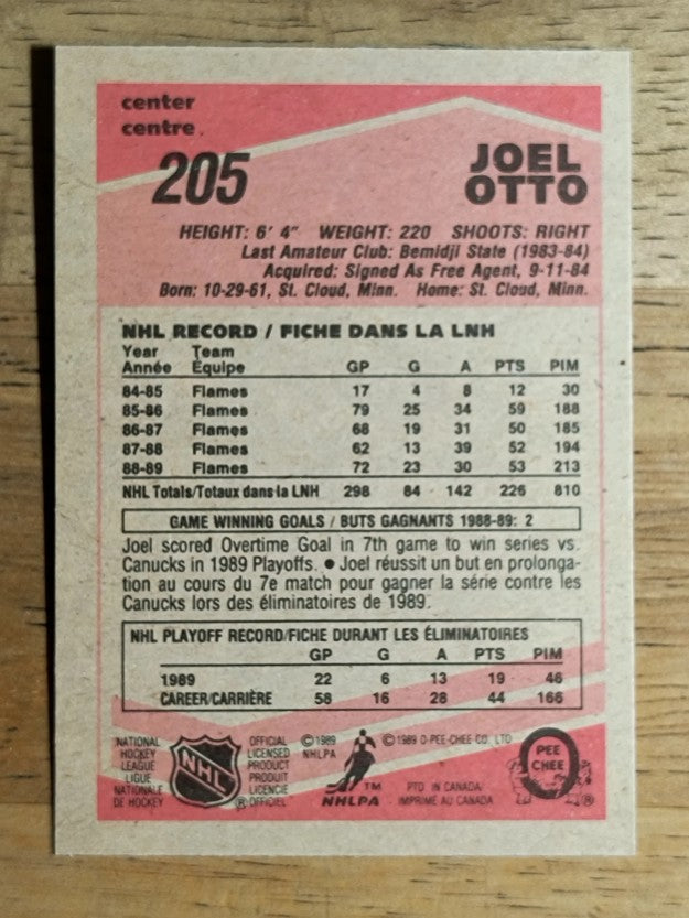 1989-90 O-Pee-Chee #205 Joel Otto