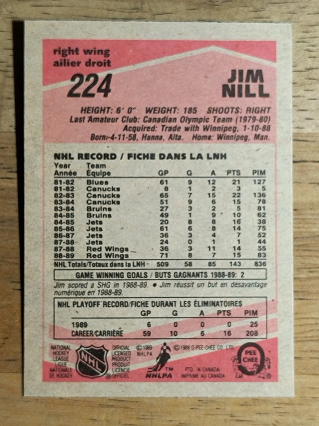 1989-90 O-Pee-Chee #224 Jim Nill