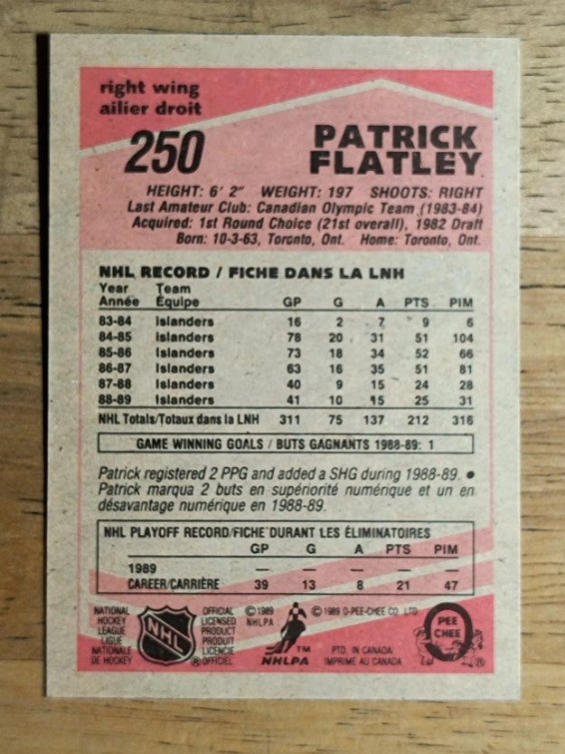 1989-90 O-Pee-Chee #250 Pat Flatley