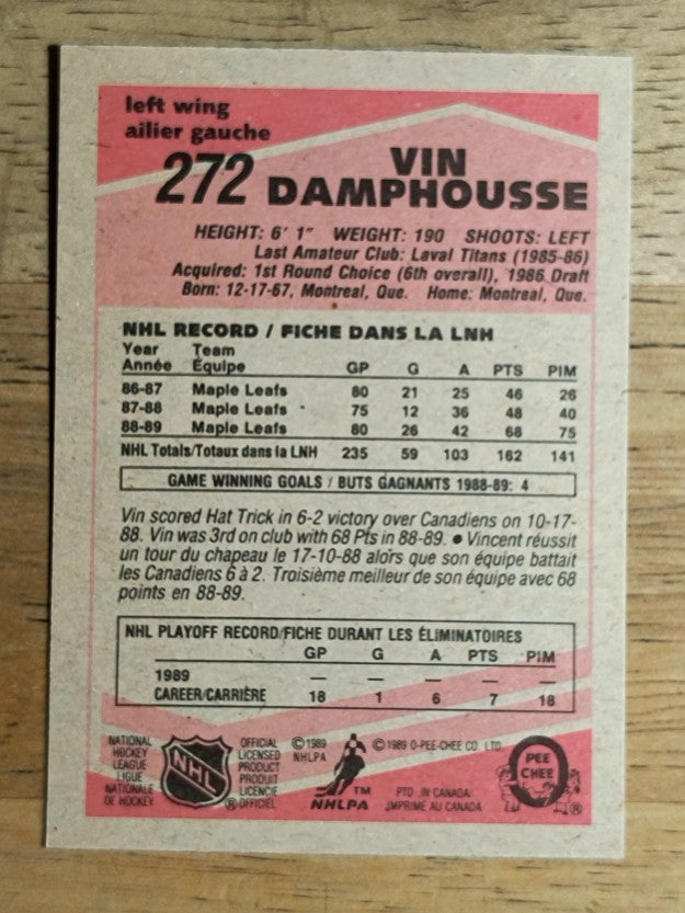 1989-90 O-Pee-Chee #272 Vincent Damphousse