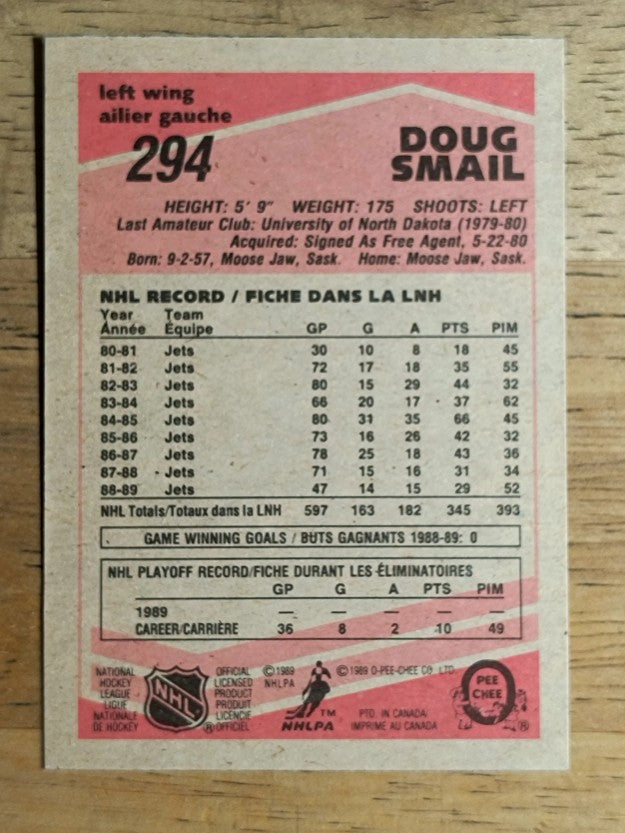 1989-90 O-Pee-Chee #294 Doug Smail