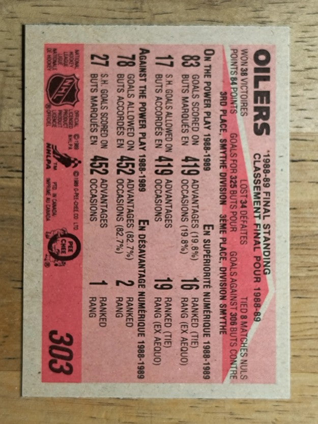 1989-90 O-Pee-Chee #303 Edmonton Oilers