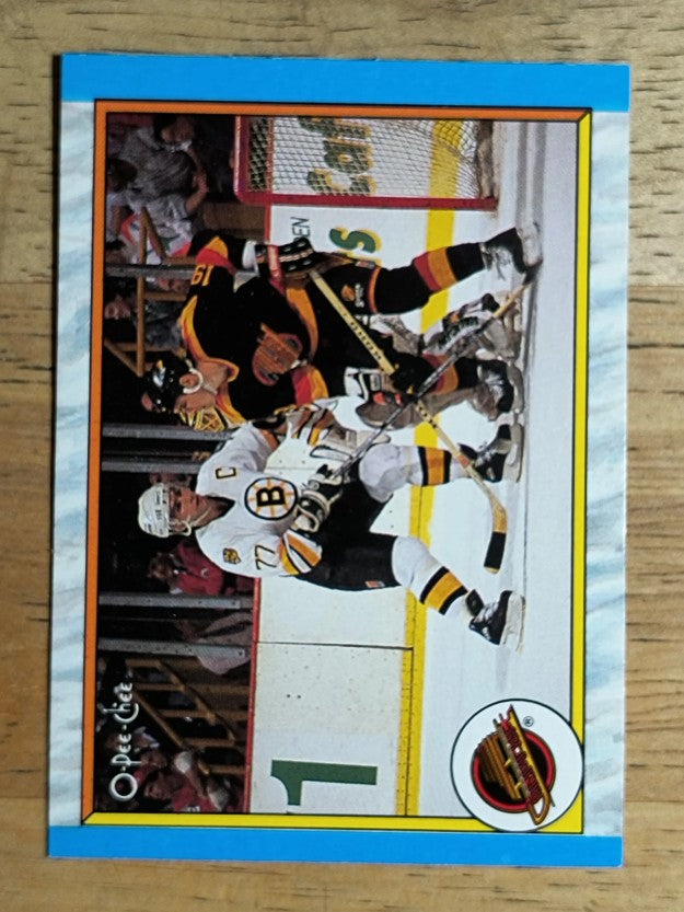 1989-90 O-Pee-Chee #316 Vancouver Canucks/Jim Sandlak/Ray Bourque