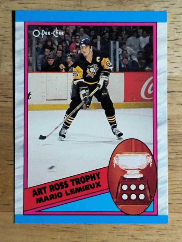 1989-90 O-Pee-Chee #319 Mario Lemieux Ross (NM)