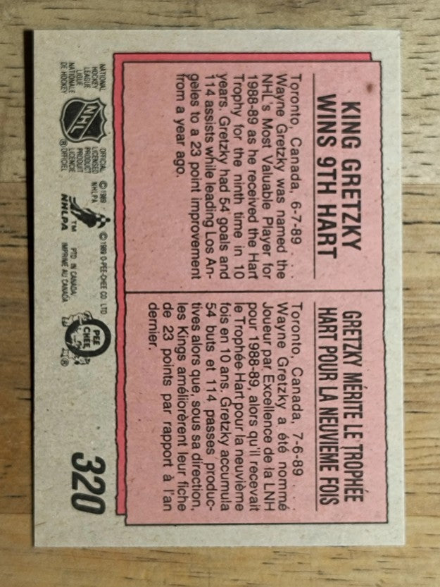 1989-90 O-Pee-Chee #320 Wayne Gretzky Hart