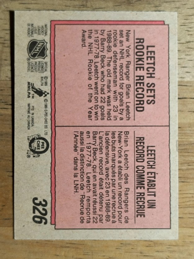 1989-90 O-Pee-Chee #326 Brian Leetch HL (NM)