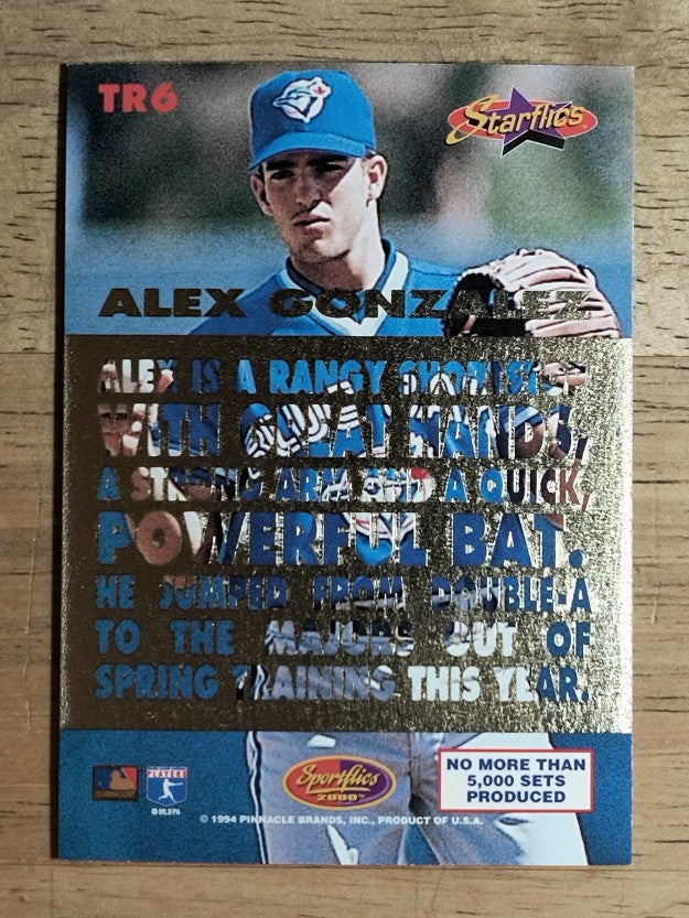 1994 Sportflics Rookie/Traded Rookie Starflics #TR6 Alex Gonzalez