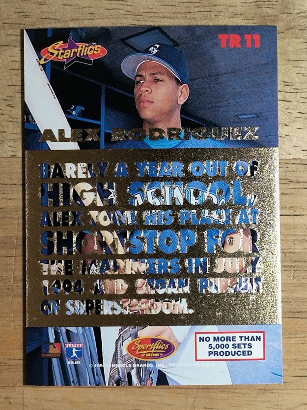 1994 Sportflics Rookie/Traded Rookie Starflics #TR11 Alex Rodriguez