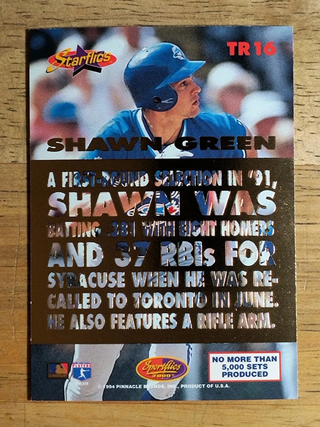 1994 Sportflics Rookie/Traded Rookie Starflics #TR16 Shawn Green
