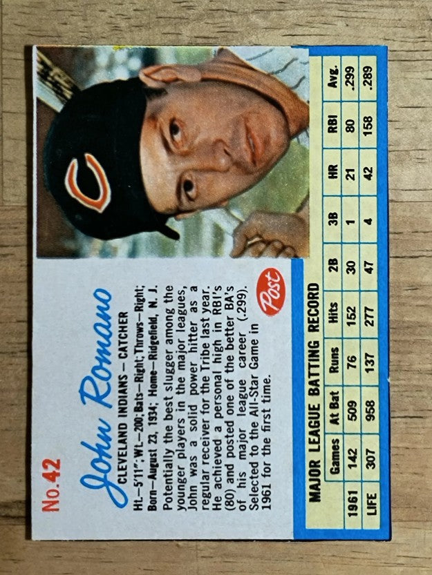1962 Post #42 John Romano (VG)