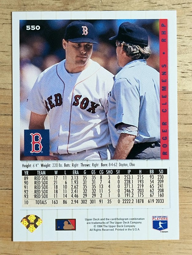 1994 Collector's Choice #550 Roger Clemens