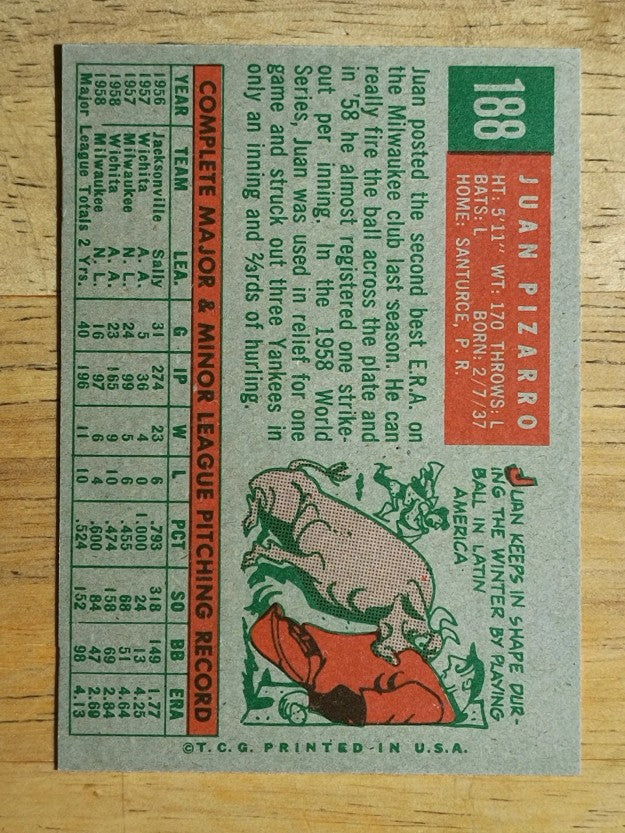 1959 Topps #188 Juan Pizarro (EXMT)