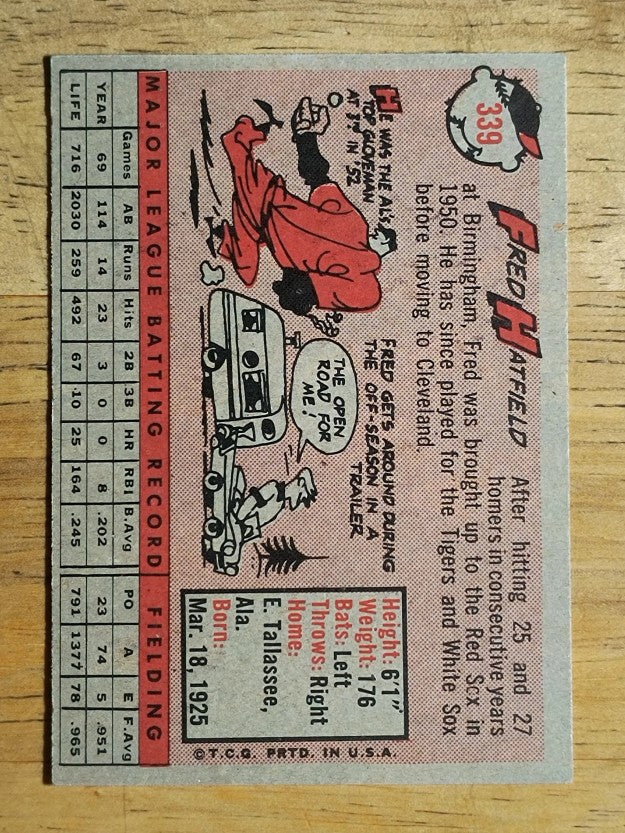 1958 Topps #339 Fred Hatfield (NM)