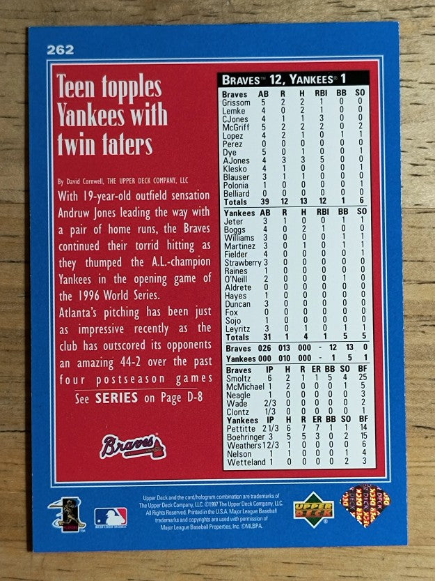 1997 Upper Deck #262 Andruw Jones UPD (NM)