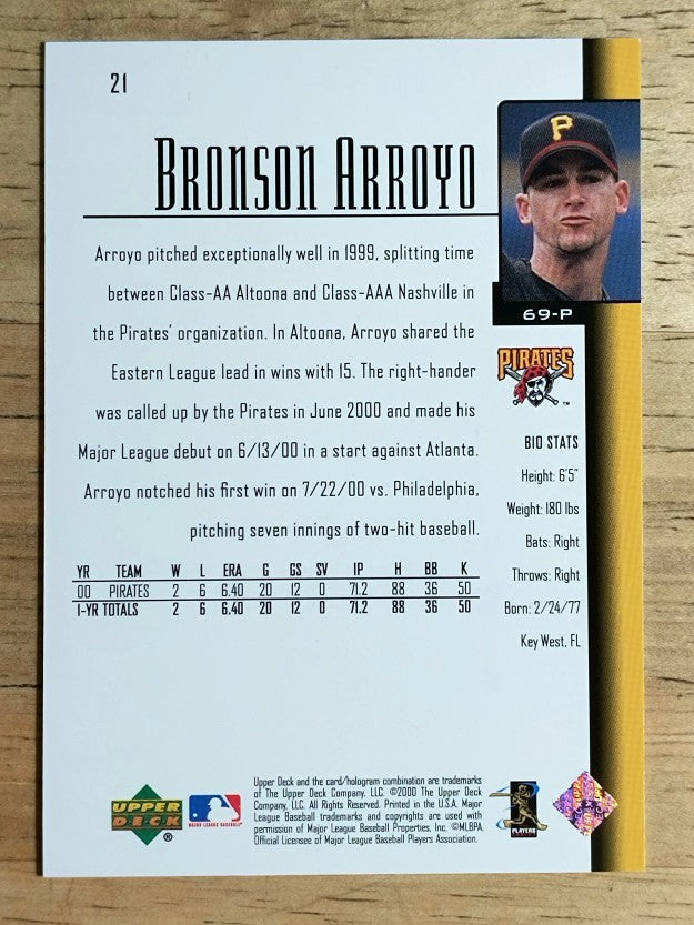 2001 Upper Deck #21 Bronson Arroyo SR