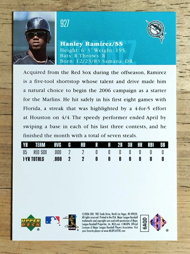 2006 Upper Deck #927 Hanley Ramirez