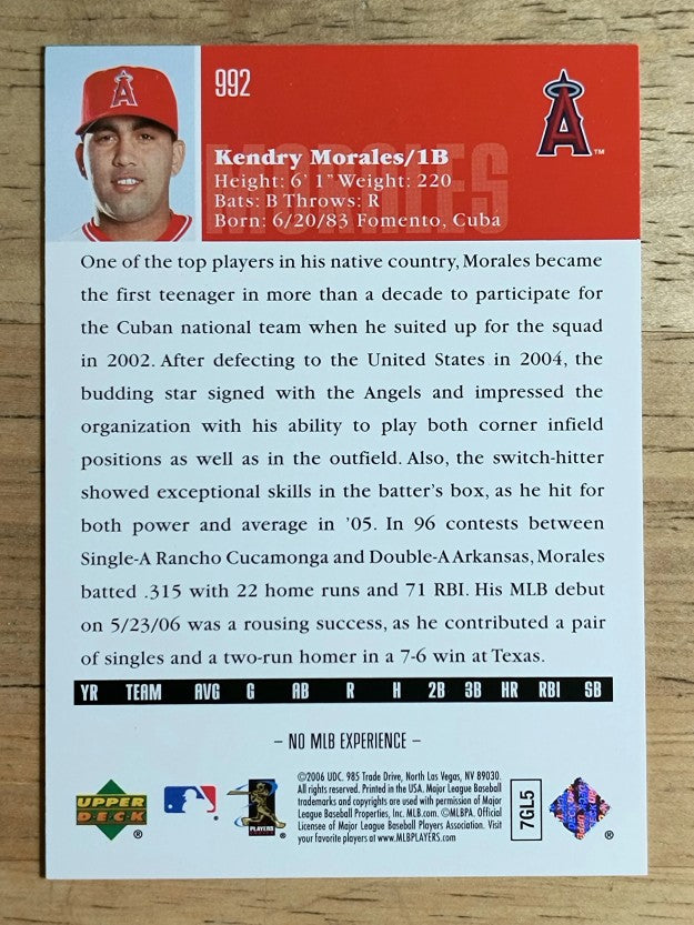 2006 Upper Deck #992 Kendry Morales
