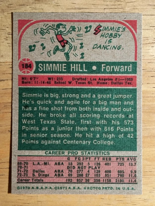 1973-74 Topps #184 Simmie Hill (NMMT)