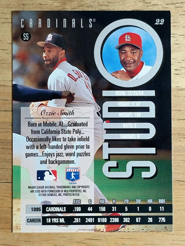 1996 Studio #22 Ozzie Smith