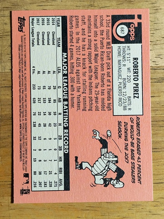 2018 Topps Heritage #687 Roberto Perez