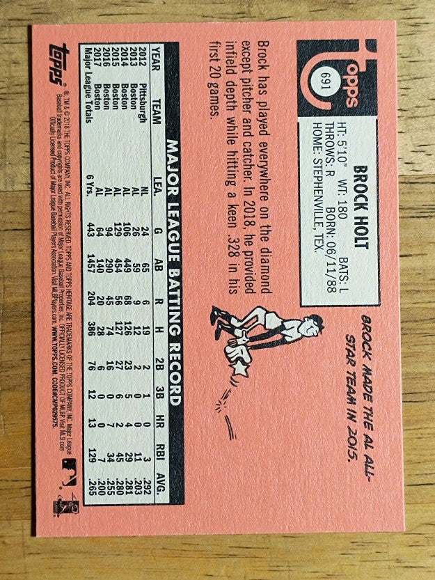 2018 Topps Heritage #691 Brock Holt