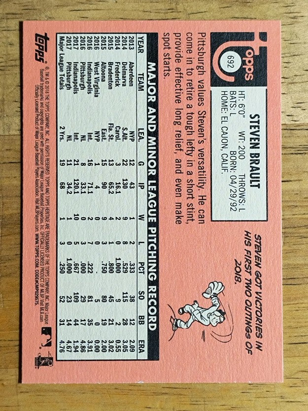 2018 Topps Heritage #692 Steven Brault